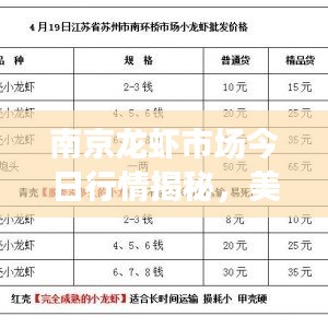 南京龙虾市场今日行情揭秘,美食背后的价格走势探索