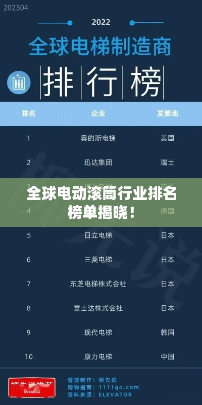 全球电动滚筒行业排名榜单揭晓!