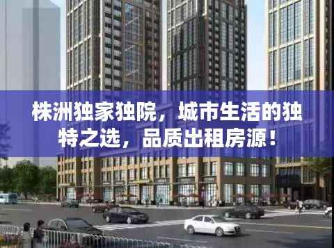 株洲独家独院,城市生活的独特之选,品质出租房源!